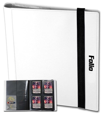 BCW Pro-Folio 4-Pocket Card Album - White | Side-Loading Design, Trading Card Binder, Holds up to 160 Cards | Perfect Storage and Display Solution for Sports, Trading, and Gaming Card Collections