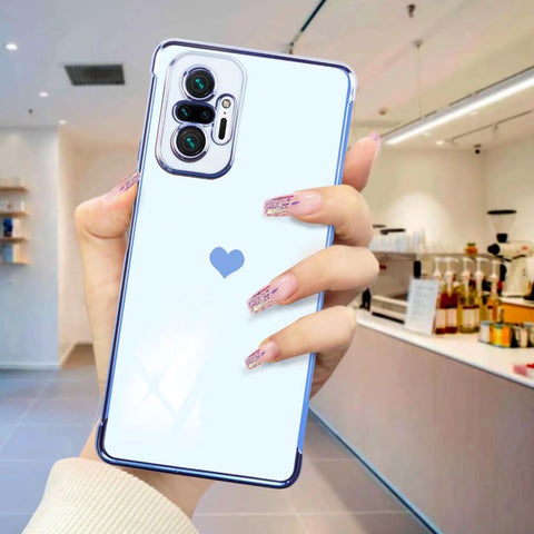 ATISIJIE for XiaoMi RedMi Note 10 Pro Love Heart Case,Heart Pattern Electroplated Design Protective Phone Case Full Camera Lens Protection Cover(DDAX-Blue)
