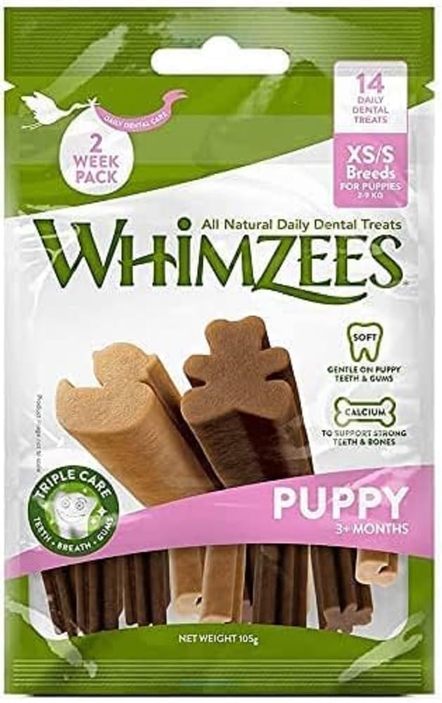 Whimzees Natural Dog Daily Dental Treats XS/S Value 6 Pack of 14 Total 84 Treats