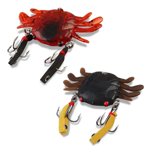 DragonX2 Fishing Lure Crab Lure Totanare for Cuttlefish Simulation, 2 Pack, S Size, TPR Material, Needle Point Hooks