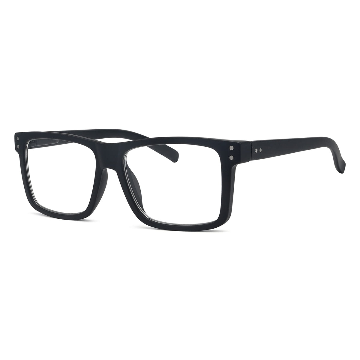 Eyekepper Oversized Eyeglasses Square Large Frame Glasses for Men and Women - Black +0.00