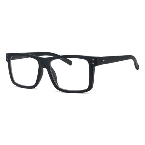 Eyekepper Oversized Eyeglasses Square Large Frame Glasses for Men and Women - Black +0.00