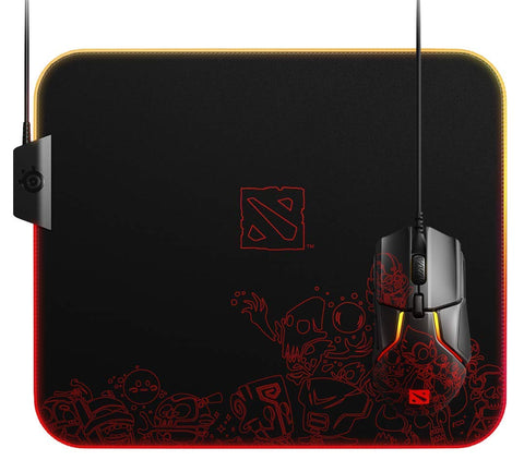 SteelSeries QcK Prism Cloth - Gaming Mouse Pad - 2 zone RGB lighting - Medium - Dota 2 Edition