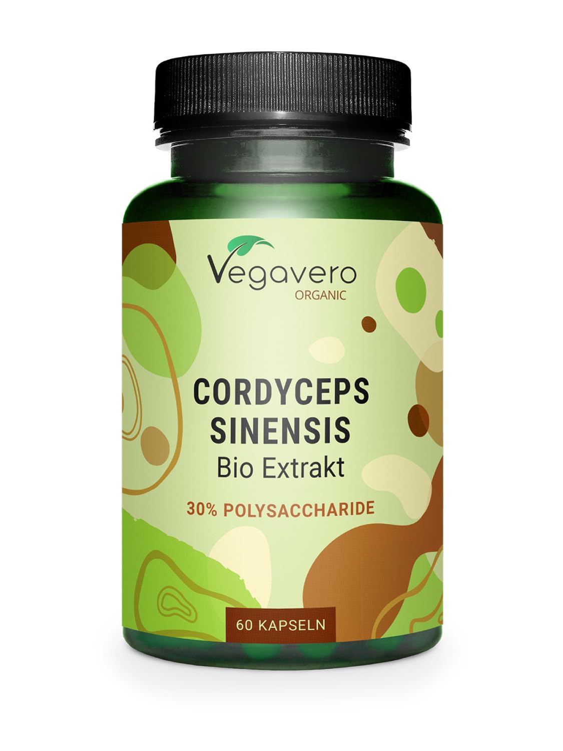 Vegavero Cordyceps Sinensis Organic 7800 mg | Mushroom Extract 12:1 | 30% Polysaccharides & Polyphenols | NO Additives | Lab-Tested | Vegan