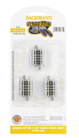 Bachmann Industries E-Z Track Quarter Section 17.50" Radius Curved Track (6/card) N Scale