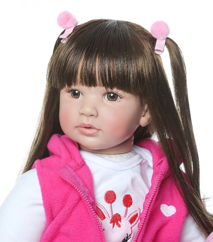 TERABITHIA 24inch 60cm Lifelike Big Size Silicone Vinyl Reborn Toddler Princess Girl Doll Stuffed Cloth Body Newborn Dolls Child Xmas Birthday Gift
