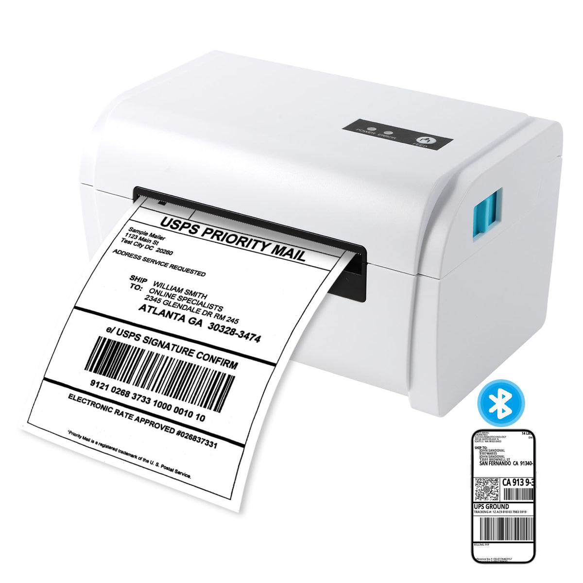 NUCOUN Bluetooth Thermal Label Printer,Wireless 4x6 Shipping Label Printer,Support Windows/Mac/Android/iOS,Used for Ebay, Amazon, Shopify, Etsy, USPS,UPS