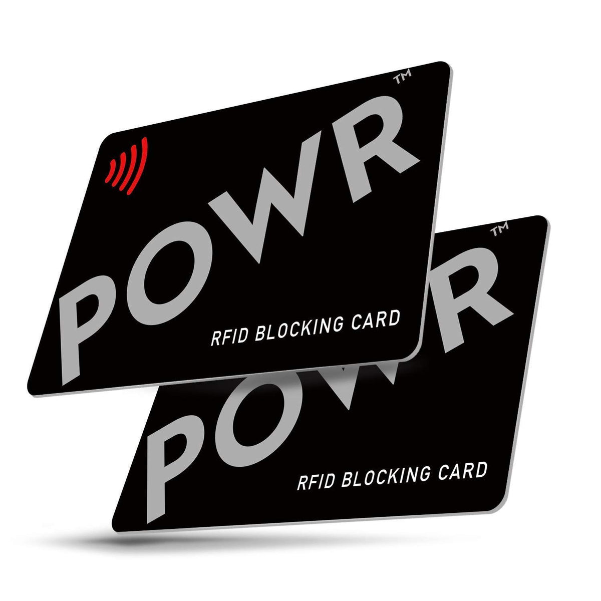 POWR RFID Card Protector Signal Blocking Cards (2 Pack) Contactless Payment Protection for Your Wallet or Purse