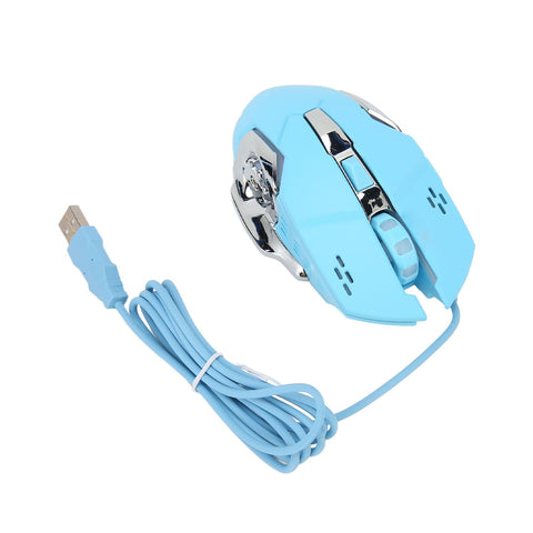 6 Pieces Wired Gaming Mouse Optical USB for Gamer, Mouses for Gaming on (Blue)