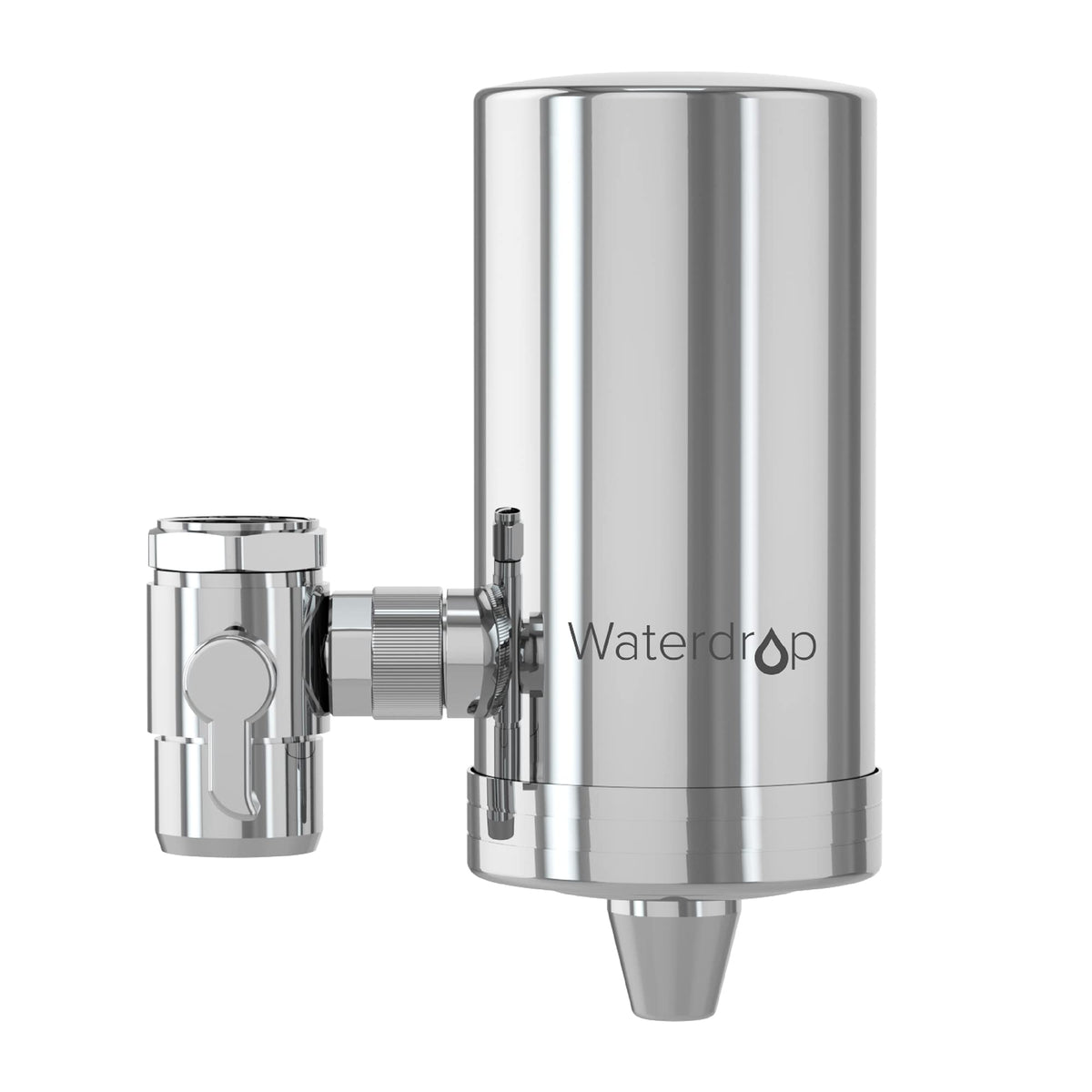 Waterdrop WD-FC-06 NSF Certified Stainless-Steel Faucet Water Filter, Carbon Block Water Filtration System, Tap Water Filter, Reduces Chlorine, Odor and Bad Taste (1 Filter Included)