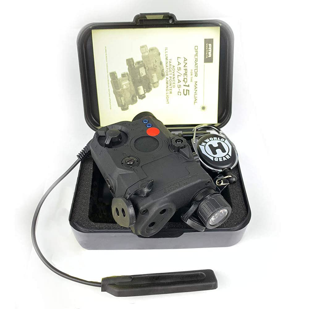 H World Shopping Airsoft Version FMA PEQ LA5 Upgrade Version LED White Light + Red w/IR Lenses GBB CQB Black
