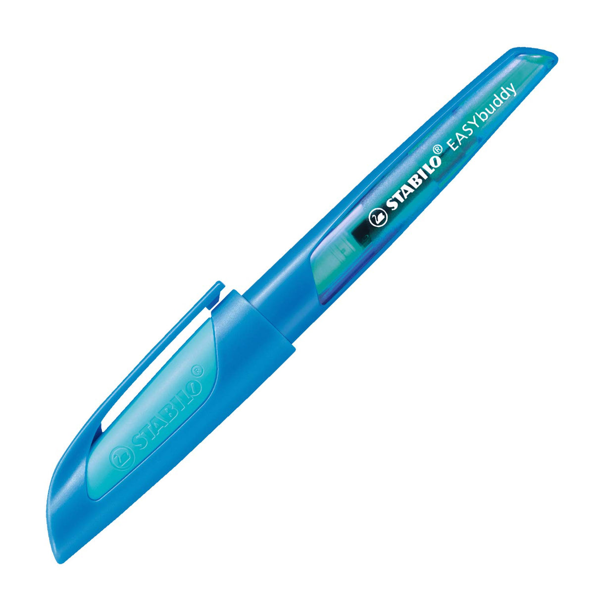 Ergonomic School Fountain Pen - STABILO EASYbuddy - A Nib - Dark Blue/Light Blue