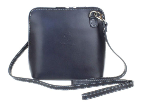 Girly HandBags Womens Leather Rigid Cross Body Shoulder Bag Small Dark grey