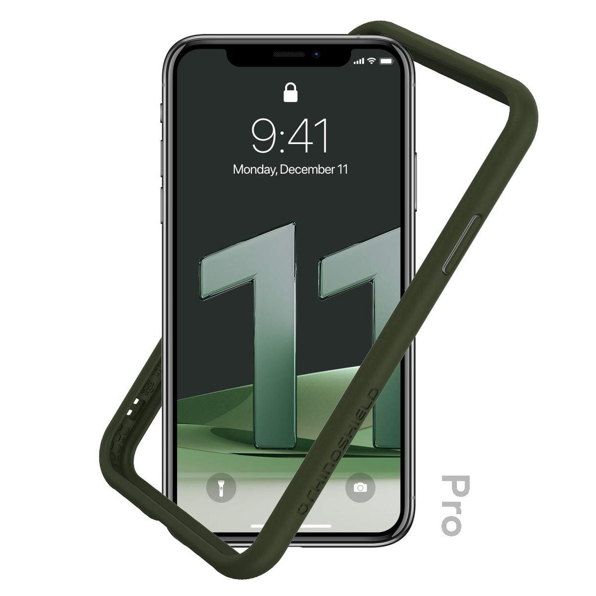 RhinoShield Bumper Case Compatible with [iPhone 11 Pro] | CrashGuard NX - Shock Absorbent Slim Design Protective Cover 3.5M / 11ft Drop Protection - Camo Green