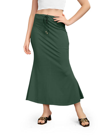Kipzy Lycra Saree Shapewear, Petticoat for Women,Petticoat, Silhouette, Skirts for Women (Bottle Green, 4XL)