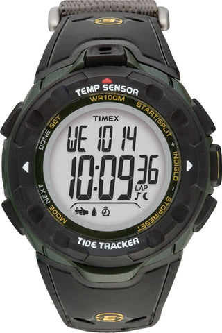 Timex-T49061-Tide Temp Men's Watch Analogue Quartz LCD Display Black Resin Strap