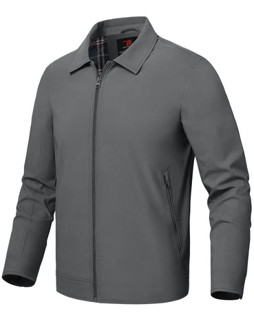 Rdruko Men's Lightweight Jackets Windbreaker Light Bomber Jacket Golf Jackets For Men Casual Work Coat(Dark Gray, US S)