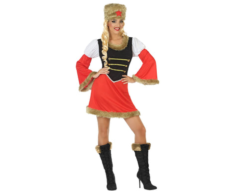 Atosa 54423 Costume Russian Woman M-L Red-Carnival, Women