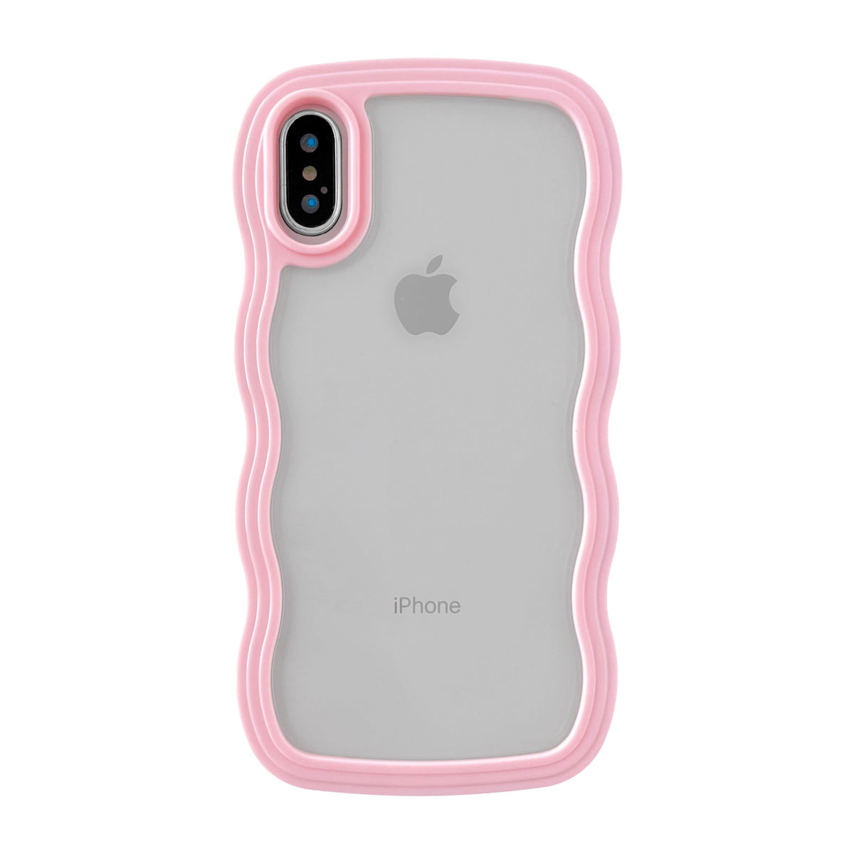 Caseative for iPhone X/Xs Case, Cute Curly Wave Frame Shape Shockproof Soft Compatible with iPhone Case (Pink,iPhone X/Xs)