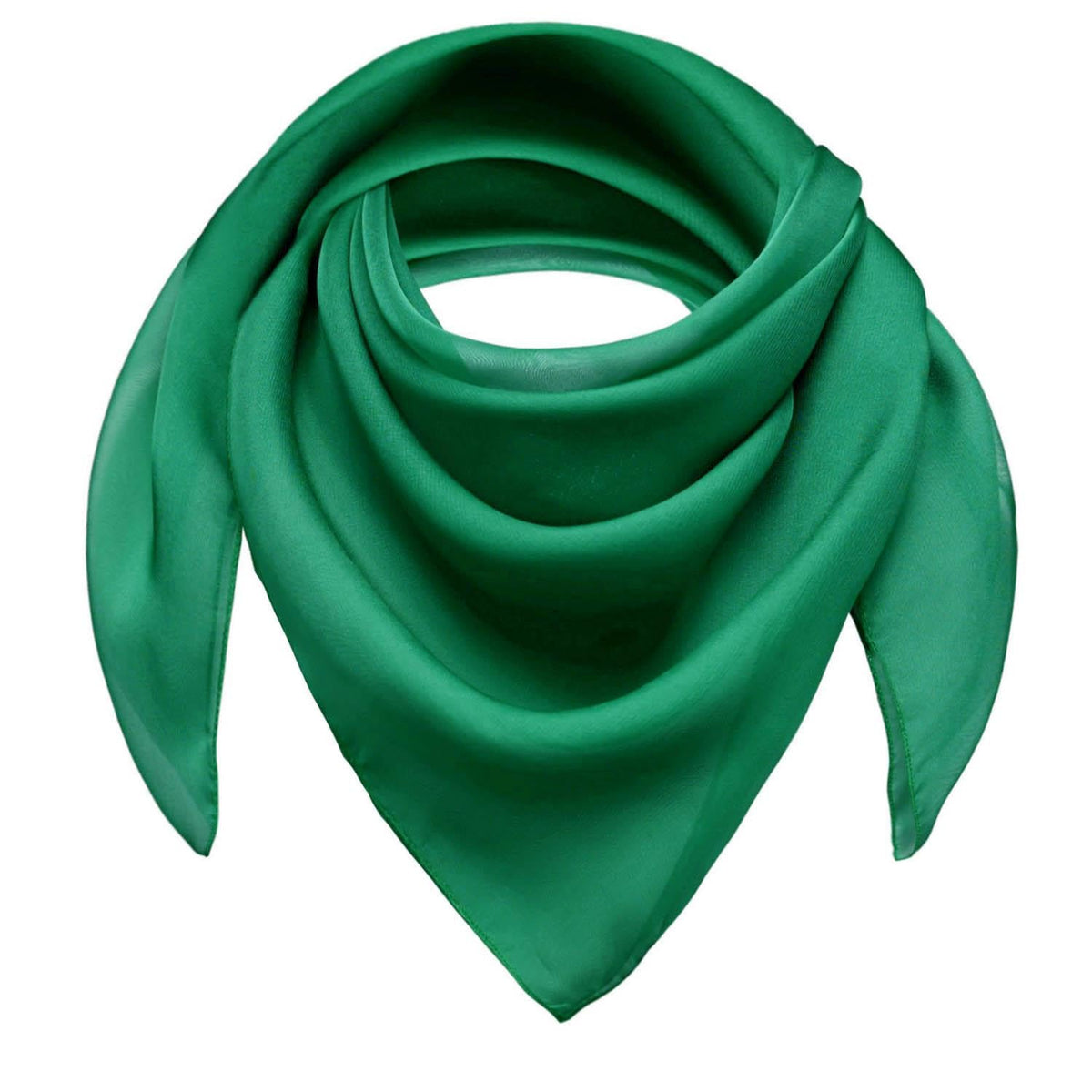 Basic Sense Square Chiffon Scarf Retro Lightweight Neck Scarves Bandana for Women, Green
