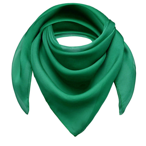 Basic Sense Square Chiffon Scarf Retro Lightweight Neck Scarves Bandana for Women, Green