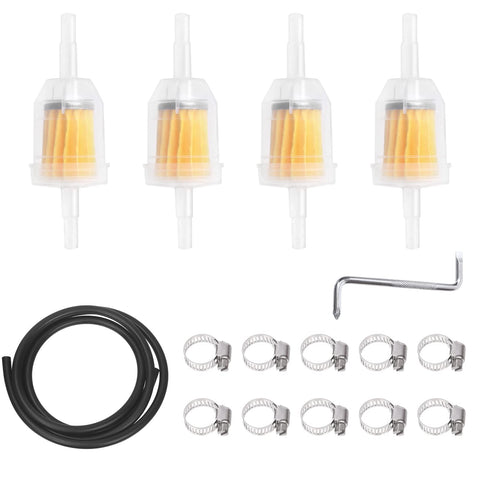 Mardatt 16PCS 1/4â€ Fuel Line Set Includes 1/4 Inch 6.5 Feet Fuel Line, Gas Inline Fuel Filters, Adjustable Stainless Steel Worm Gear Hose Clamps and Z-shape Wrench for Boat Marine Machines