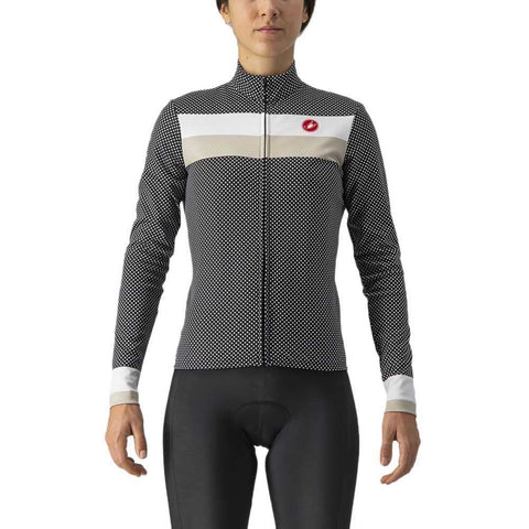 Castelli Volare Long-Sleeve Jersey - Women's Black/White/Chalk, M
