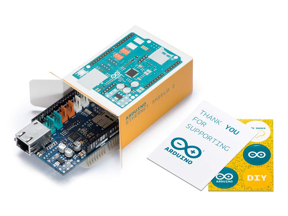 Arduino Ethernet Shield 2 [A000024] - WIZnet W5100 Networking Module, Easy Internet Connectivity Projects, TCP/IP Protocol Support, Plug-and-Play for IoT and Automation