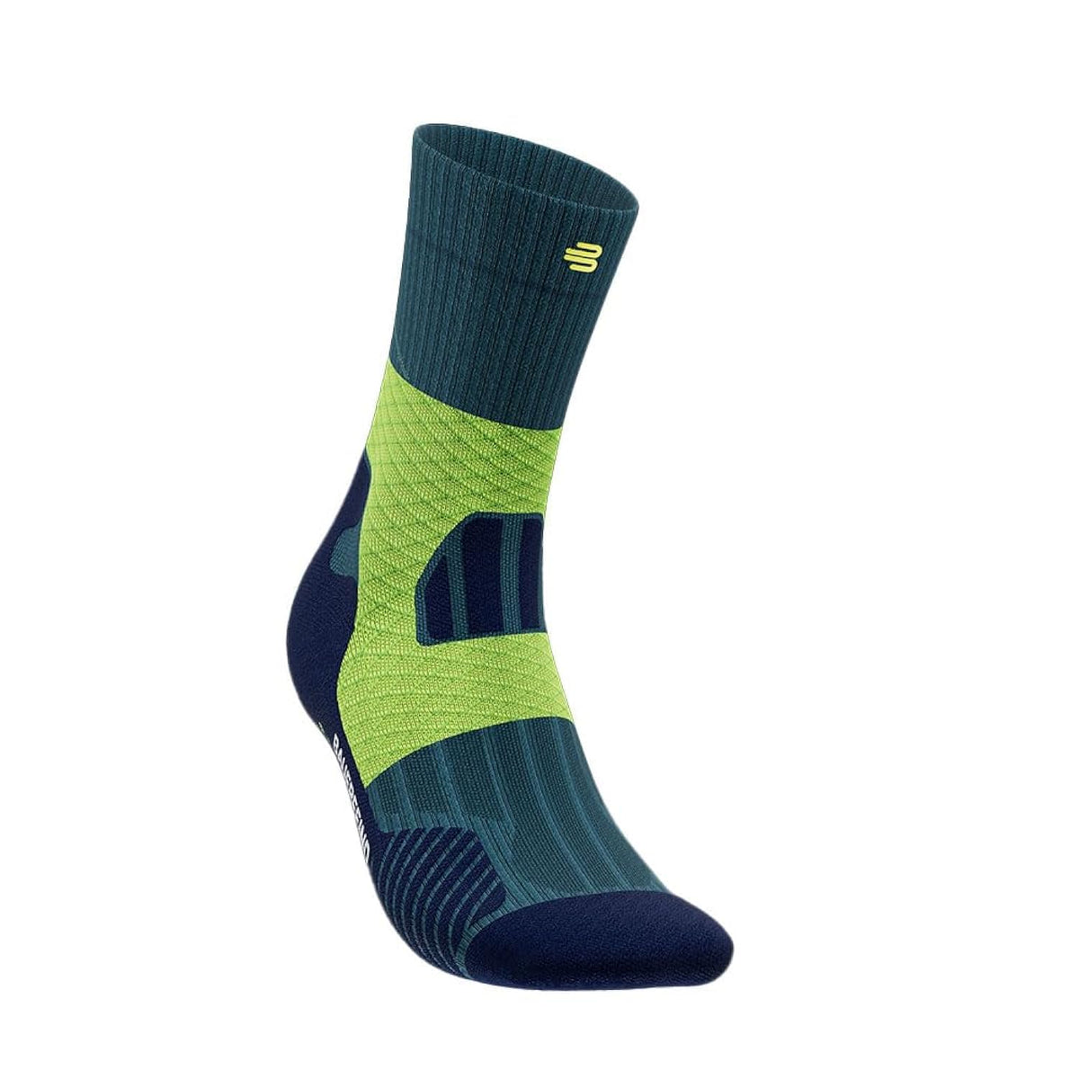 BAUERFEIND Trail Run Mid Cut Socks, Midnight Teal, 35-38