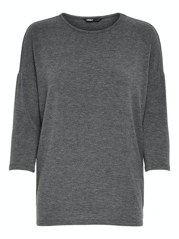 ONLY Women's ONLGLAMOUR 3/4 TOP JRS NOOS, Dark Grey Blend, M