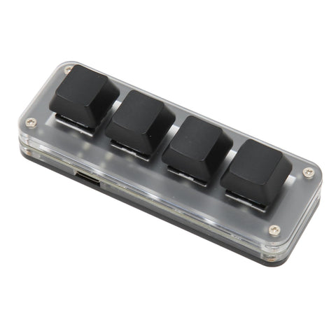 One Handed Keyboard, Portable 4 Keys Design Mechanical Keyboard Plug and Play Acrylic for Laboratory for Game