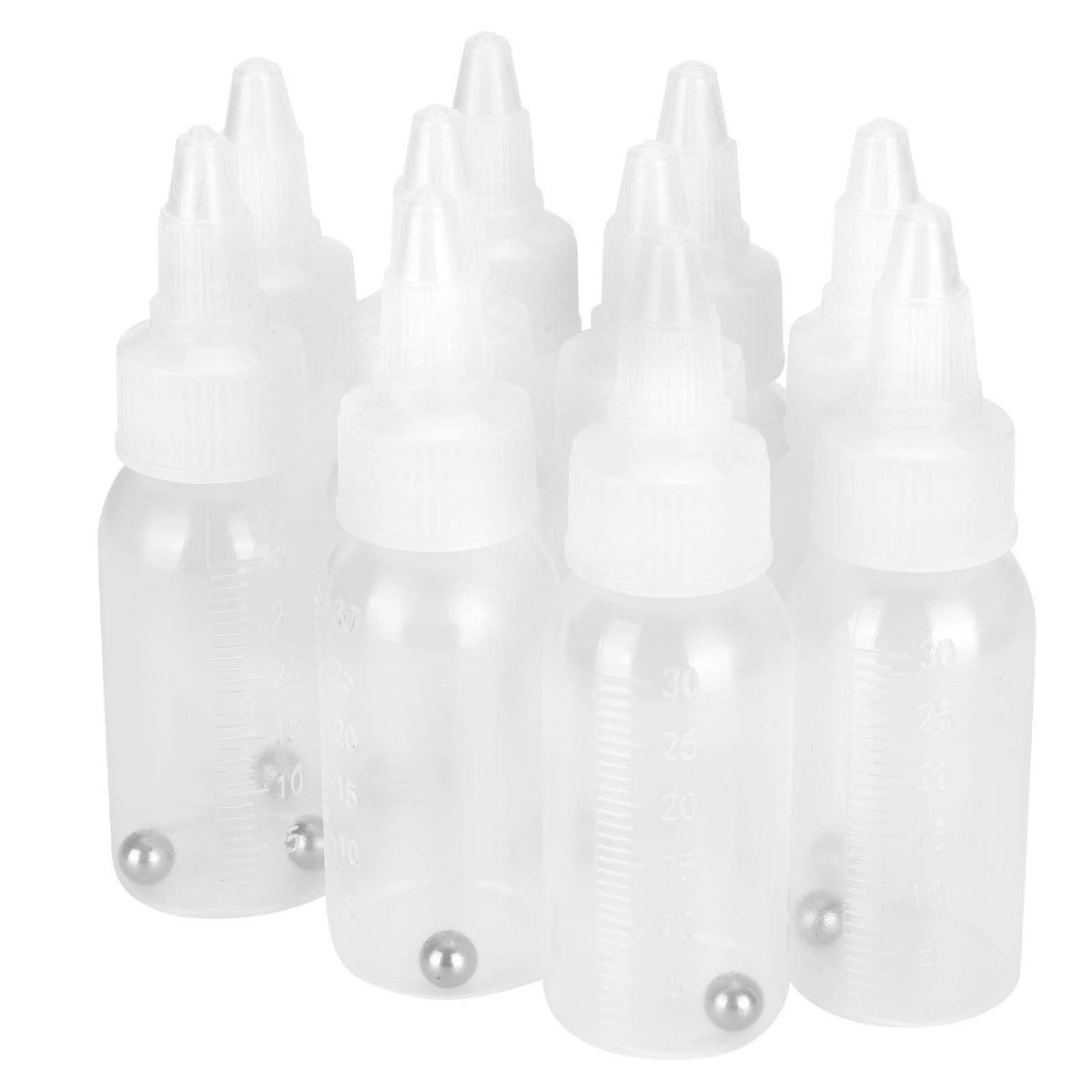 Paint Bottle,Airbrush Paint Bottles Jars Plastic containers for 8 0z of Acrylic Storage Mixing with Ball jar Bottle Mixer resealable Empty 30ml Small Squirt 1inch Container Squeeze