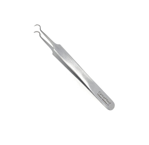 Blackhead Tweezer - Professional Curved Steel Tip Surgical Comedone & Splinter Extractor. Ideal Blemish & Acne Remover Tool Means Flawless Facial Skin (Stainless Steel)
