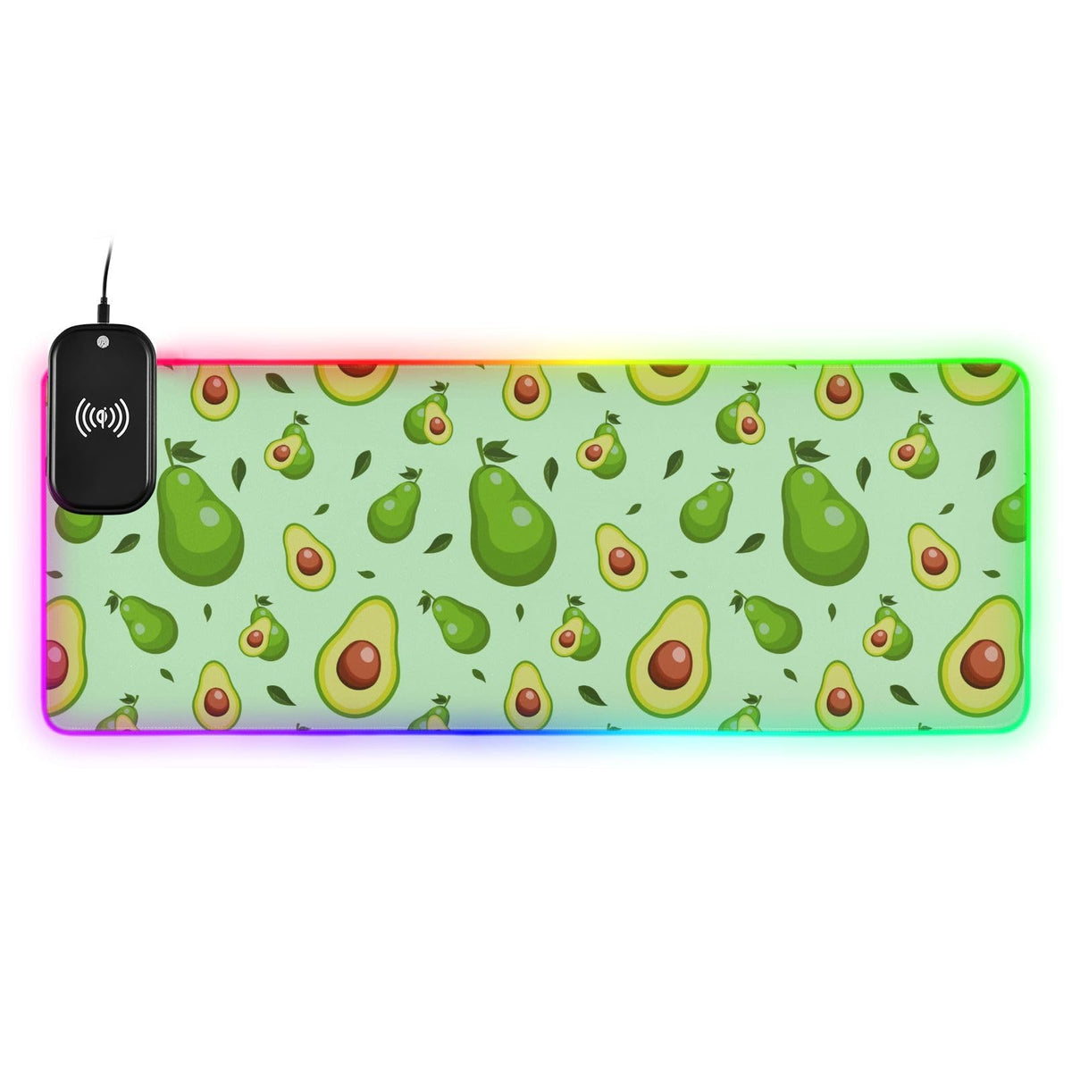 Avocados Wireless Charging Mouse Pad for Mobile Phone Extra Large Gaming Mousepad with 13 Lighting Modes Keyboard Mat for MacBook PC Laptop Desk Office Home Gaming