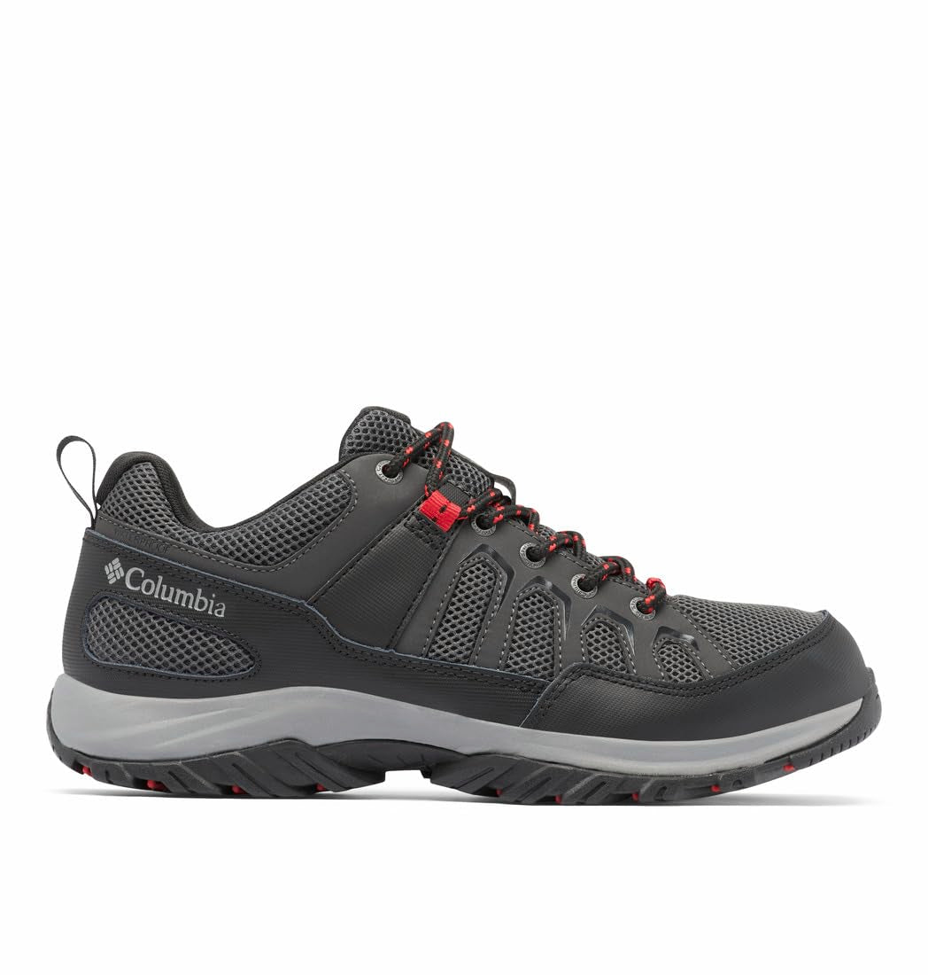 Columbia Men's Granite Trail Waterproof, Shark/Mountain Red, 7