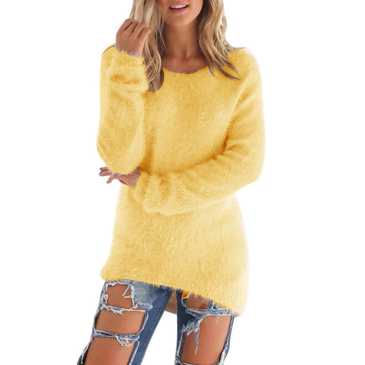 Zeiayuas Womens Fleece Tops Long Sleeve Sherpa Pile Pullover Fuzzy Fleece Sweatshirt Ladies Winter Warm Jumper Teddy Fluffy Tunic Top Loose Solid Color Crewneck Sweater UK