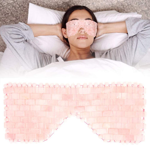 Jade Eye Mask,Jade Stone Cooling Mask,Jade Stones Anti-Aging Cooling Sleeping Eye Mask,Cold Eye Massager Eye Covers for Relief Eye Fatigue(Rose Quartz)