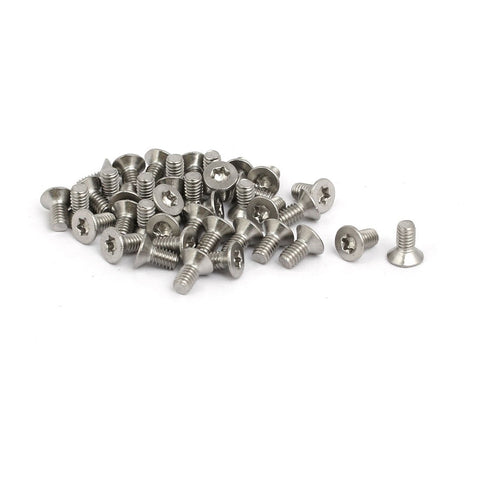 uxcell M2.5x5mm T8 304 Stainless Steel Flat Torx Head Screw 40pcs