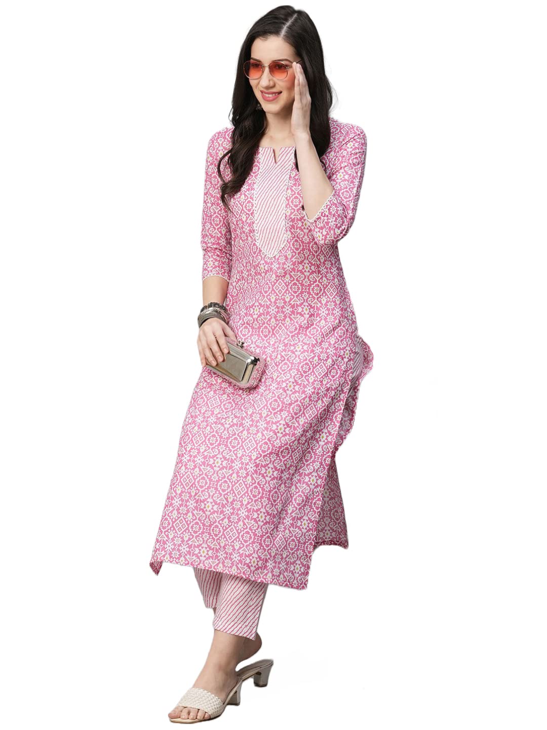 ANNI DESIGNER Women Cotton Blend Kurta & Pant