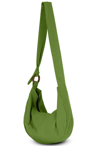 YOUR COZY Women's Green Cotton Hobo Bag