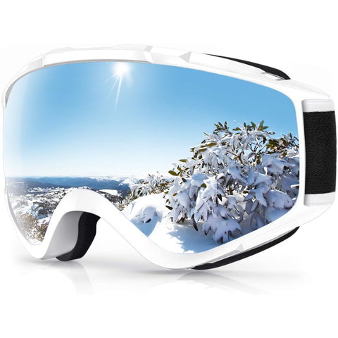 findway Ski Goggles, Skiing Goggles For Snowboard Jet Snow, For Women Men Ladies Youth Teen OTG Over Helmet Compatible, Anti-fog 100% UV Protection, Anti-glare Ski Goggles, For Skiing Snowboarding
