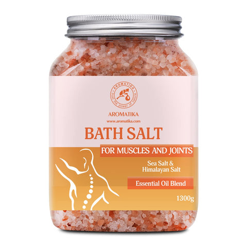 Joint & Muscle Bath Sea Salts 1300g - w/Essential Oils Lavender & Sage & Rosemary - Natural Bath Sea Salts - Soothes Aching Tired Muscles - Detoxifies - Best for Bath - Relaxation - Body Care