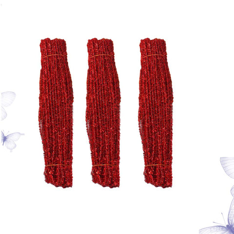 NUOBESTY Art Cleaner 300pcs Cleaner Cleaners Fuzzy Stem Supplies Christmas DIY Stick Twisted Stick Bendable Bar Christmas Tree Decorate Bar Colorful Child Fuzzy Stick