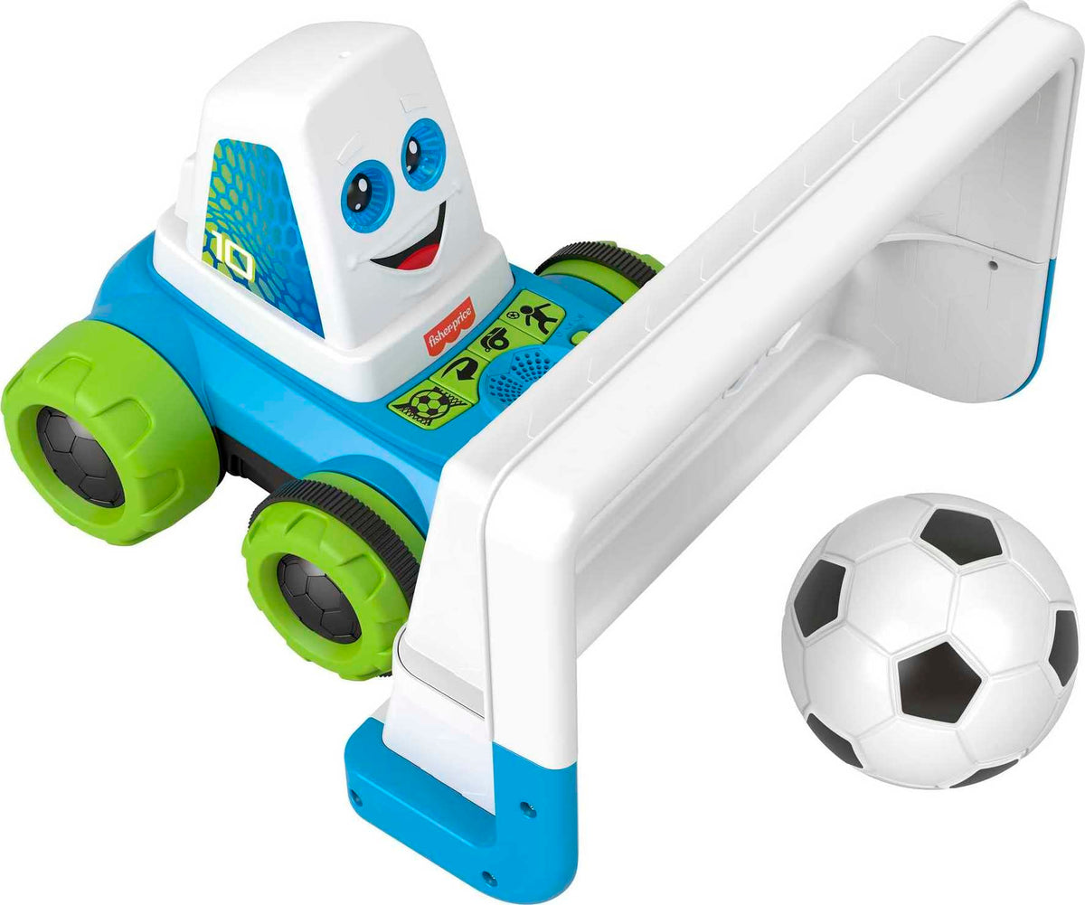 Fisher-Price Electronic Soccer Game Goaldozer Motorized Net with Lights & Sounds for Preschool Sports Play Ages 3+ Years