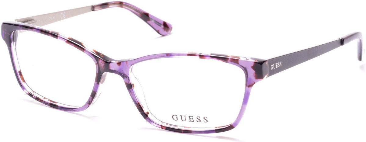 Guess GU2538 Eyeglass Frames - Violet Frame, 53 mm Lens Diameter GU253853083