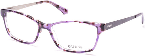 Guess GU2538 Eyeglass Frames - Violet Frame, 53 mm Lens Diameter GU253853083