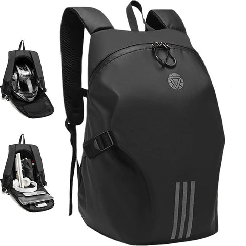 EHERDM Large Capacity Motorbike Helmet Backpack with Multiple Compartments Waterproof Riding Helmet Storage Backpack Durable Motorcycle Helmet Carrying Bag for Men Women
