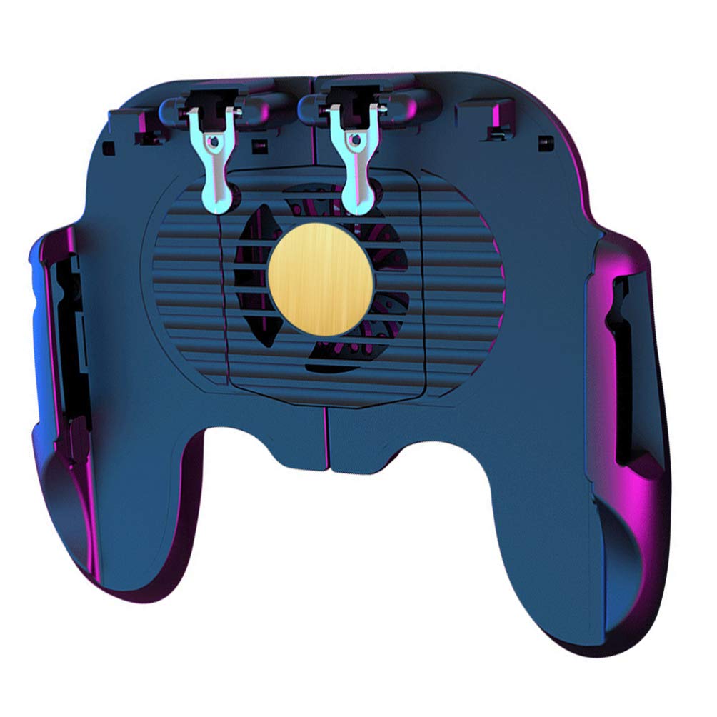 Hemobllo Cooling Handle Phone Cooling Gamepad Mobile Trigger with Fan Cell Phone Game Controller Phone Gamepad Controller Phone Grip Phone Game Controller Fan H6 Eat Chicken Charge Plastic