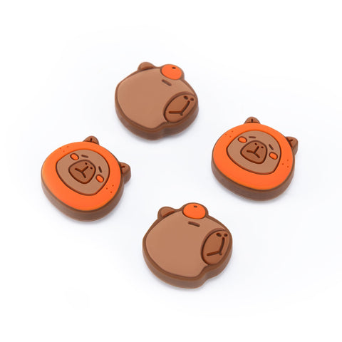 GeekShare 4PCS Thumb Grips Soft Silicone Joystick Caps Thumbstick Cover Compatible with Nintendo Switch/OLED/Switch Lite - Capybara