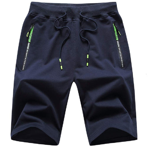 JustSun Mens Shorts Summer Casual Joggers Gym Sports Shorts Elasticated Waist with Zip Pockets Blue 3X-Large